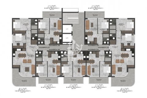 آپارتمان در  Kestel ، امارات متحده عربی 1 خوابه ، 60 متر مربع.  شماره 64631 - 19