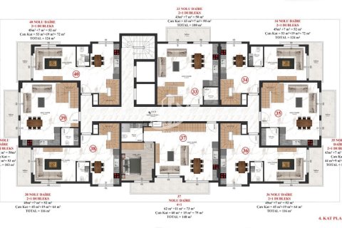 آپارتمان در  Alanya ، امارات متحده عربی 1 خوابه ، 50 متر مربع.  شماره 62757 - 29