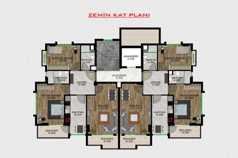 آپارتمان در در Residential complex in the Cikcilli area with all the necessary social facilities nearby Alanya ، امارات متحده عربی 2 خوابه ، 87 متر مربع.  شماره 64039 - 8