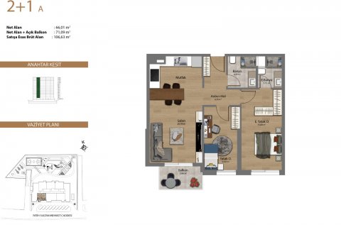 آپارتمان در  Istanbul ، امارات متحده عربی 2 خوابه ، 106 متر مربع.  شماره 67326 - 2