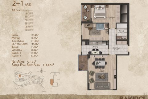 آپارتمان در  Istanbul ، امارات متحده عربی 2 خوابه ، 114 متر مربع.  شماره 67330 - 7