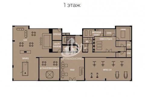 آپارتمان در  Konakli ، امارات متحده عربی 1 خوابه ، 53 متر مربع.  شماره 64189 - 14