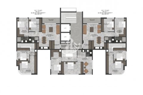 آپارتمان در  Kestel ، امارات متحده عربی 1 خوابه ، 60 متر مربع.  شماره 64631 - 16