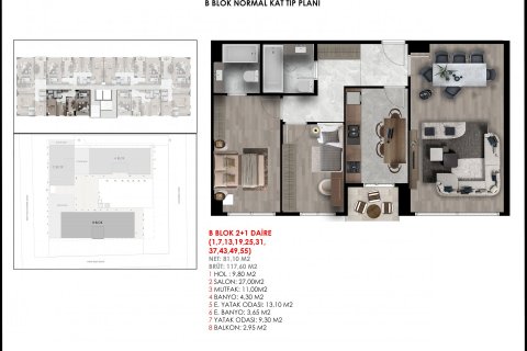 آپارتمان در  Istanbul ، امارات متحده عربی 2 خوابه ، 117 متر مربع.  شماره 66583 - 19