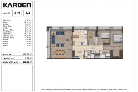 آپارتمان در  Istanbul ، امارات متحده عربی 3 خوابه ، 206 متر مربع.  شماره 66796 - 2