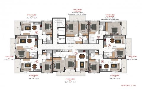 آپارتمان در  Alanya ، امارات متحده عربی 1 خوابه ، 50 متر مربع.  شماره 62757 - 26