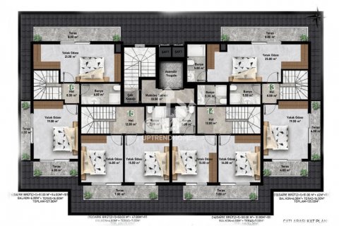 آپارتمان در  Alanya ، امارات متحده عربی 1 خوابه ، 56 متر مربع.  شماره 63274 - 24