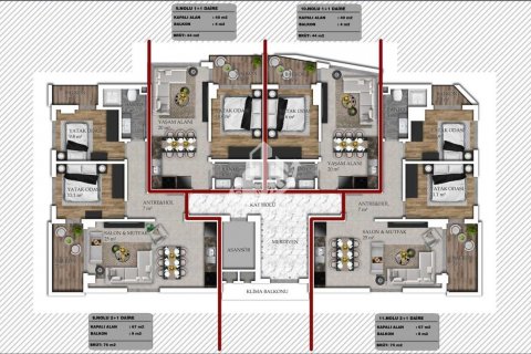 آپارتمان در  Mahmutlar ، امارات متحده عربی 1 خوابه ، 44 متر مربع.  شماره 64348 - 22