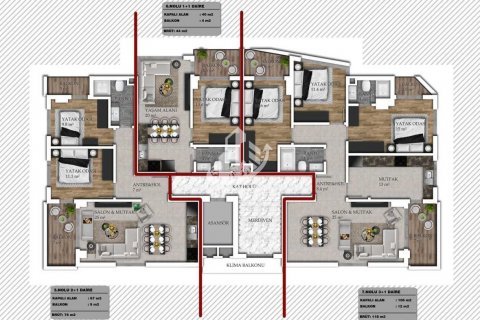 آپارتمان در  Mahmutlar ، امارات متحده عربی 1 خوابه ، 44 متر مربع.  شماره 64348 - 21