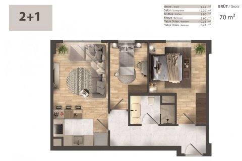 آپارتمان در  Istanbul ، امارات متحده عربی 2 خوابه ، 70 متر مربع.  شماره 62743 - 20