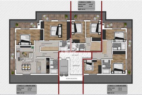 آپارتمان در  Mahmutlar ، امارات متحده عربی 1 خوابه ، 44 متر مربع.  شماره 64348 - 24