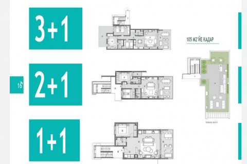 آپارتمان در  Bodrum ، امارات متحده عربی 3 خوابه ، 110 متر مربع.  شماره 63588 - 9