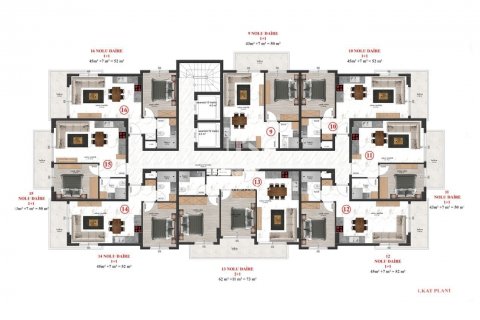 آپارتمان در  Alanya ، امارات متحده عربی 1 خوابه ، 50 متر مربع.  شماره 62757 - 28