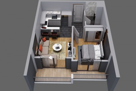 آپارتمان در  Mersin ، امارات متحده عربی 1 خوابه ، 62 متر مربع.  شماره 66588 - 17