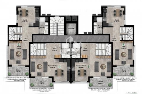 آپارتمان در  Alanya ، امارات متحده عربی 1 خوابه ، 56 متر مربع.  شماره 63274 - 23