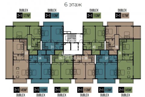 آپارتمان در  Konakli ، امارات متحده عربی 1 خوابه ، 53 متر مربع.  شماره 64189 - 19