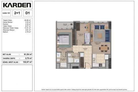 آپارتمان در  Istanbul ، امارات متحده عربی 2 خوابه ، 102 متر مربع.  شماره 66793 - 18