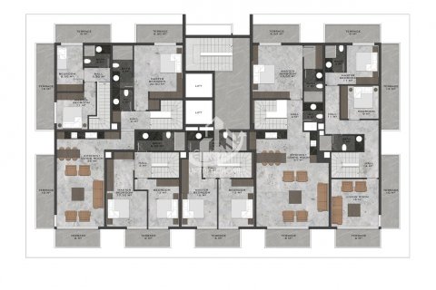 آپارتمان در  Kestel ، امارات متحده عربی 1 خوابه ، 60 متر مربع.  شماره 64631 - 20