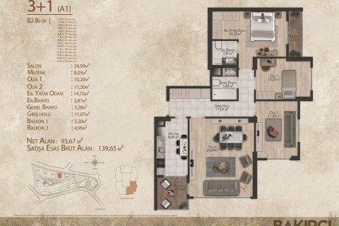 آپارتمان در  Istanbul ، امارات متحده عربی 3 خوابه ، 139 متر مربع.  شماره 67331 - 2