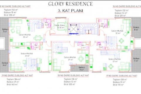 آپارتمان در در Glory Boutique &#8212; уютная бутик-резиденция на 20 квартир в Демирташе Аланья Alanya ، امارات متحده عربی 3 خوابه ، 118 متر مربع.  شماره 69038 - 21