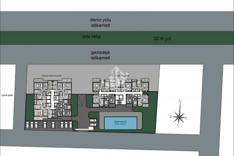 آپارتمان در  Gazipasa ، امارات متحده عربی 1 خوابه ، 58 متر مربع.  شماره 69704 - 25