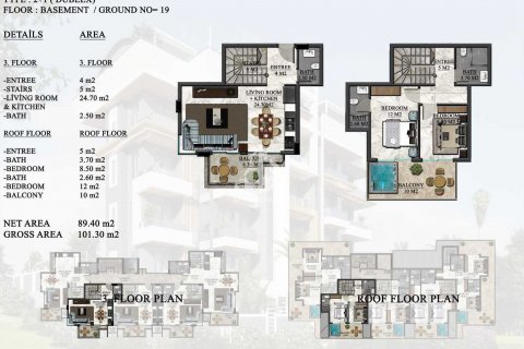 مجتمع مسکونی در  Oba ، امارات متحده عربی 1 خوابه  شماره 68024 - 26