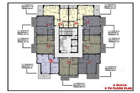 آپارتمان در  Mahmutlar ، امارات متحده عربی 1 خوابه ، 47 متر مربع.  شماره 67630 - 23