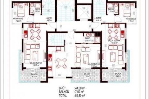 آپارتمان در  Kestel ، امارات متحده عربی 3 خوابه ، 115 متر مربع.  شماره 70856 - 14