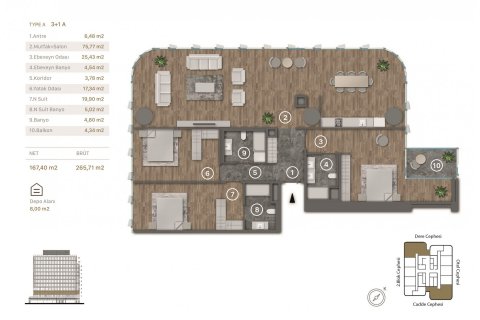 آپارتمان در  Istanbul ، امارات متحده عربی 3 خوابه ، 266 متر مربع.  شماره 67752 - 12