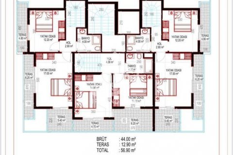 آپارتمان در  Kestel ، امارات متحده عربی 3 خوابه ، 115 متر مربع.  شماره 70856 - 15
