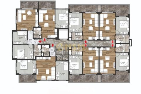 آپارتمان در  Alanya ، امارات متحده عربی 1 خوابه ، 48 متر مربع.  شماره 70399 - 18