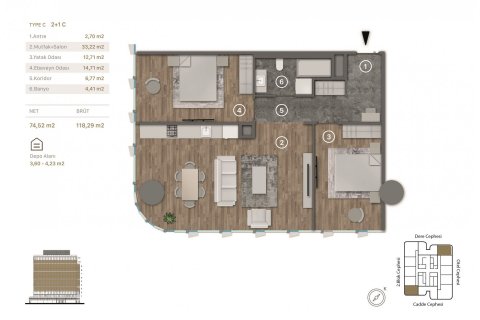 آپارتمان در  Istanbul ، امارات متحده عربی 2 خوابه ، 118 متر مربع.  شماره 67750 - 15