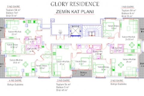 آپارتمان در در Glory Boutique &#8212; уютная бутик-резиденция на 20 квартир в Демирташе Аланья Alanya ، امارات متحده عربی 3 خوابه ، 118 متر مربع.  شماره 69038 - 23