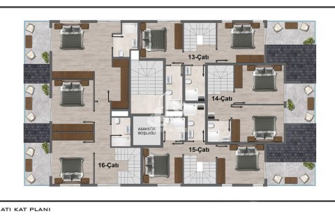 آپارتمان در  Gazipasa ، امارات متحده عربی 1 خوابه ، 50 متر مربع.  شماره 67037 - 11