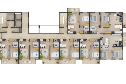 مجتمع مسکونی در  Mersin ، امارات متحده عربی 77 متر مربع.  شماره 69996 - 24