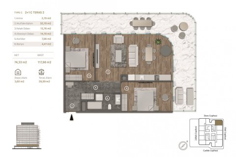 آپارتمان در  Istanbul ، امارات متحده عربی 2 خوابه ، 118 متر مربع.  شماره 67750 - 14