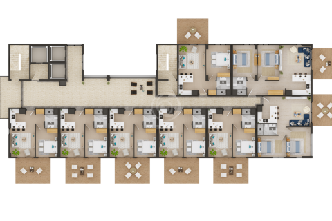 مجتمع مسکونی در  Mersin ، امارات متحده عربی 77 متر مربع.  شماره 69996 - 25
