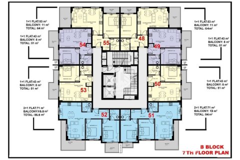 آپارتمان در  Mahmutlar ، امارات متحده عربی 1 خوابه ، 47 متر مربع.  شماره 67630 - 27