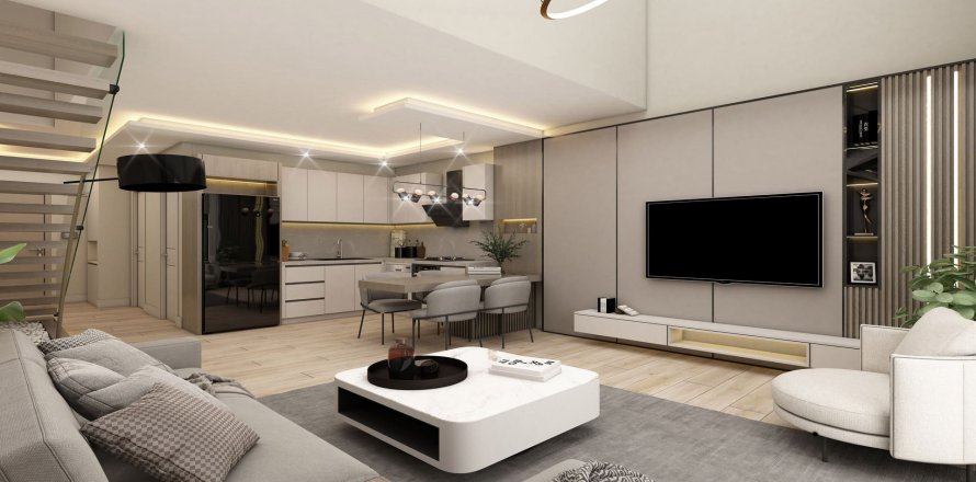 آپارتمان در Konyaalti، در Loft Marine Antalya ، امارات متحده عربی 3 خوابه ، 173 متر مربع.  شماره 70310