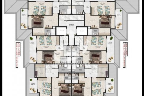 آپارتمان در Kargicak،  Alanya ، امارات متحده عربی 1 خوابه ، 53 متر مربع.  شماره 69703 - 18