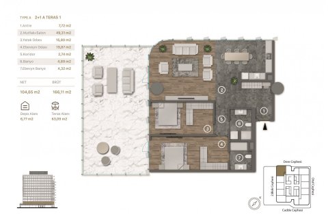 آپارتمان در  Istanbul ، امارات متحده عربی 2 خوابه ، 166 متر مربع.  شماره 67751 - 14