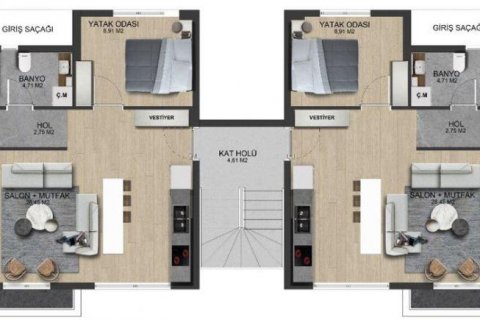 آپارتمان در  Bodrum ، امارات متحده عربی 2 خوابه ، 120 متر مربع.  شماره 68007 - 20