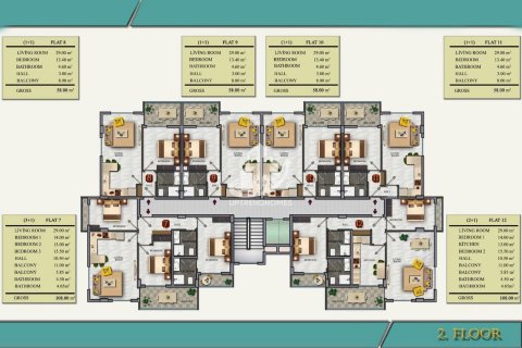 آپارتمان در  Oba ، امارات متحده عربی 1 خوابه ، 52 متر مربع.  شماره 69842 - 15