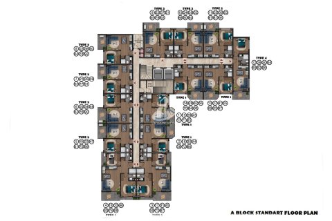 آپارتمان در  Konakli ، امارات متحده عربی 1 خوابه ، 60 متر مربع.  شماره 49797 - 23