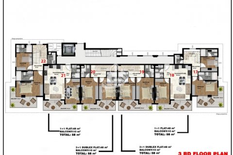 آپارتمان در  Kestel ، امارات متحده عربی 1 خوابه ، 58 متر مربع.  شماره 67629 - 13