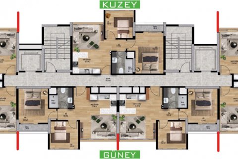 آپارتمان در  Mersin ، امارات متحده عربی 2 خوابه ، 75 متر مربع.  شماره 72058 - 25