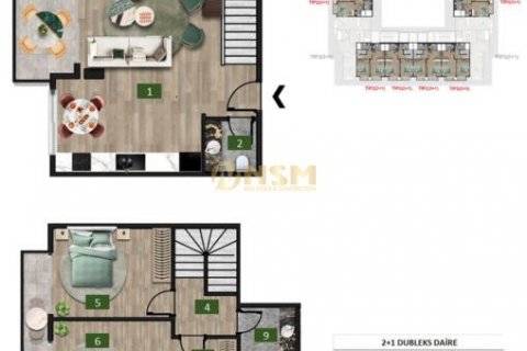 آپارتمان در  Alanya ، امارات متحده عربی 1 خوابه ، 56 متر مربع.  شماره 70371 - 4