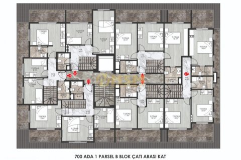 آپارتمان در  Alanya ، امارات متحده عربی 1 خوابه ، 48 متر مربع.  شماره 70399 - 3
