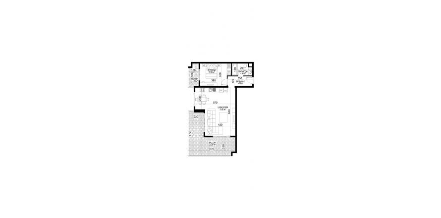 آپارتمان در در یکتا کینگدام پرمیوم Mahmutlar ، امارات متحده عربی 1 خوابه ، 100.1 متر مربع.  شماره 72795