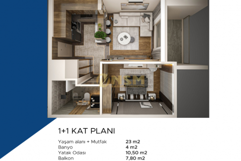 آپارتمان در  Antalya ، امارات متحده عربی 1 خوابه ، 63 متر مربع.  شماره 72119 - 7